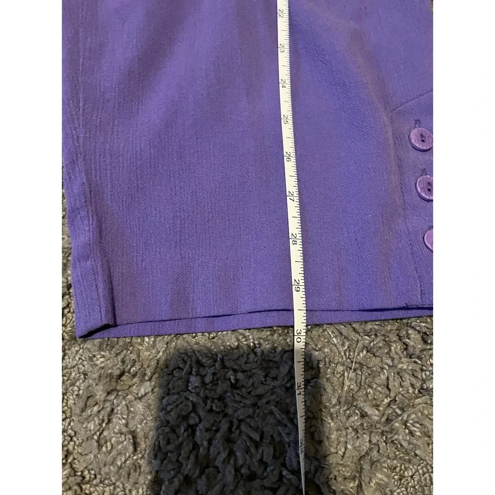 Draper's & Damon's Purple Cropped Pants with Button Detail Size PL - Picture 2 of 8